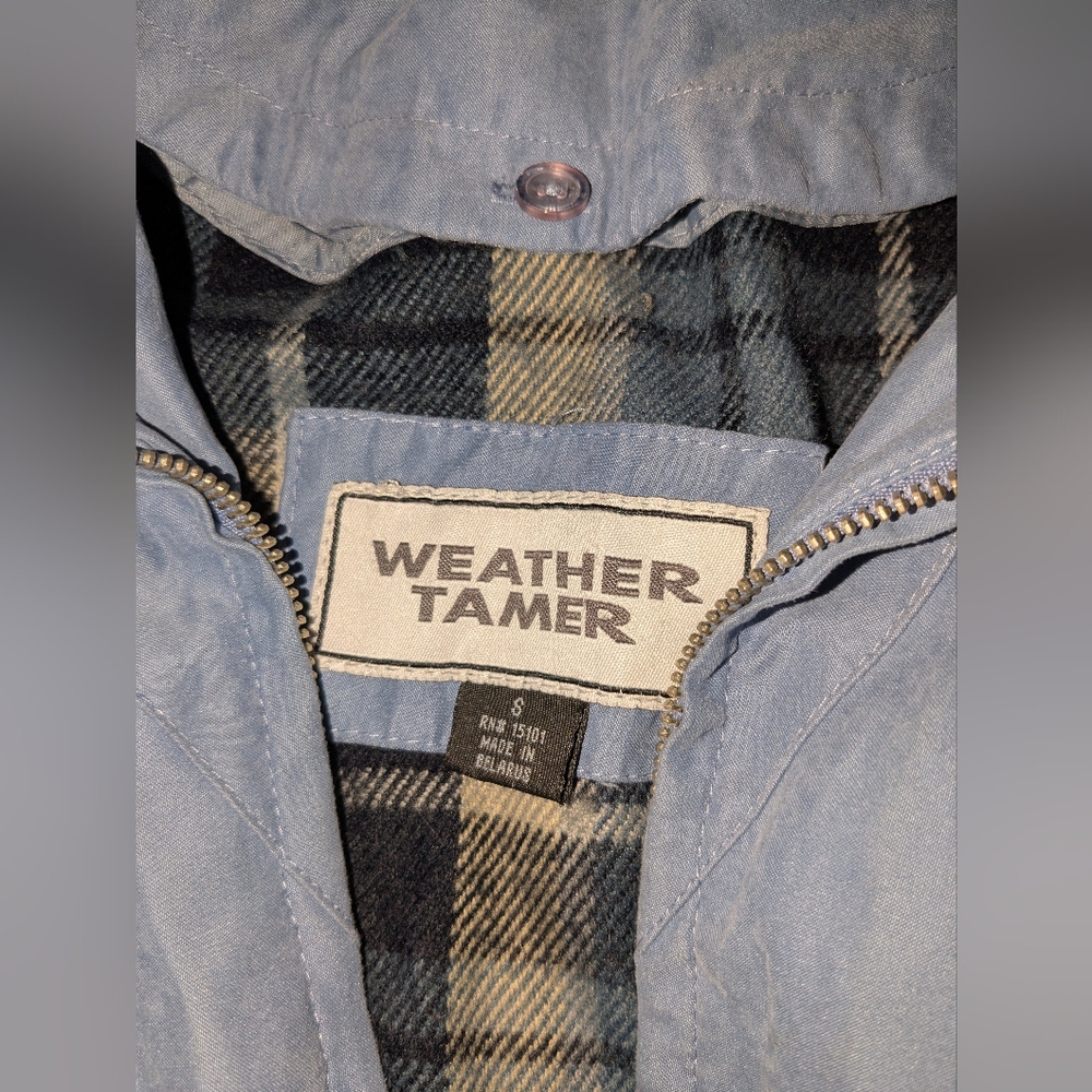 Vintage Weather Tamer Blue Jacket Size Small With Removable Lining